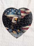 American Eagle & Flag – Heart-Shaped Jigsaw Puzzle