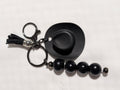 Black Cowboy Hat Bead Keychain