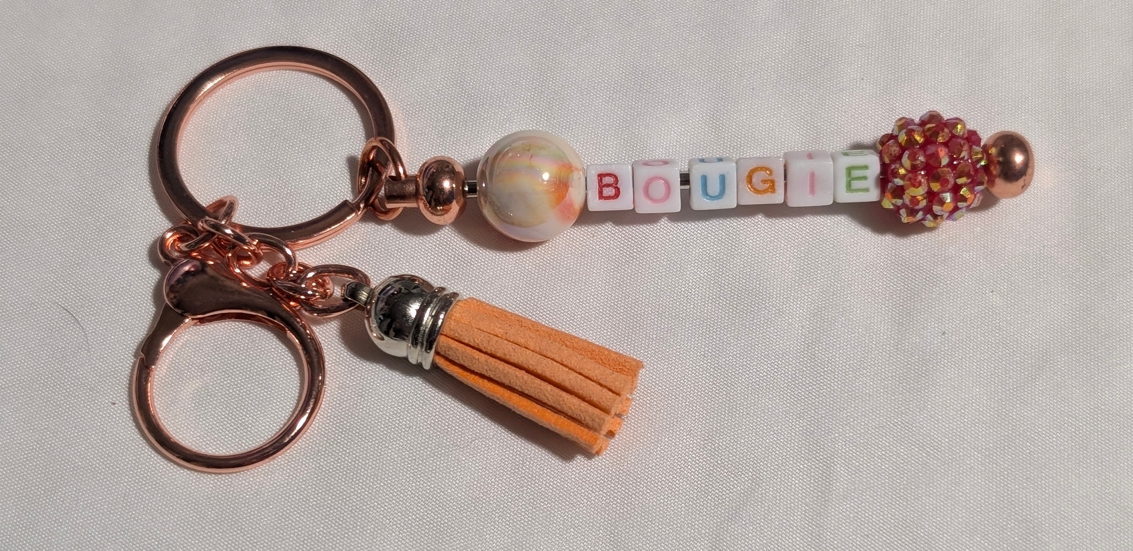 "Bougie" Beaded Letter Keychain