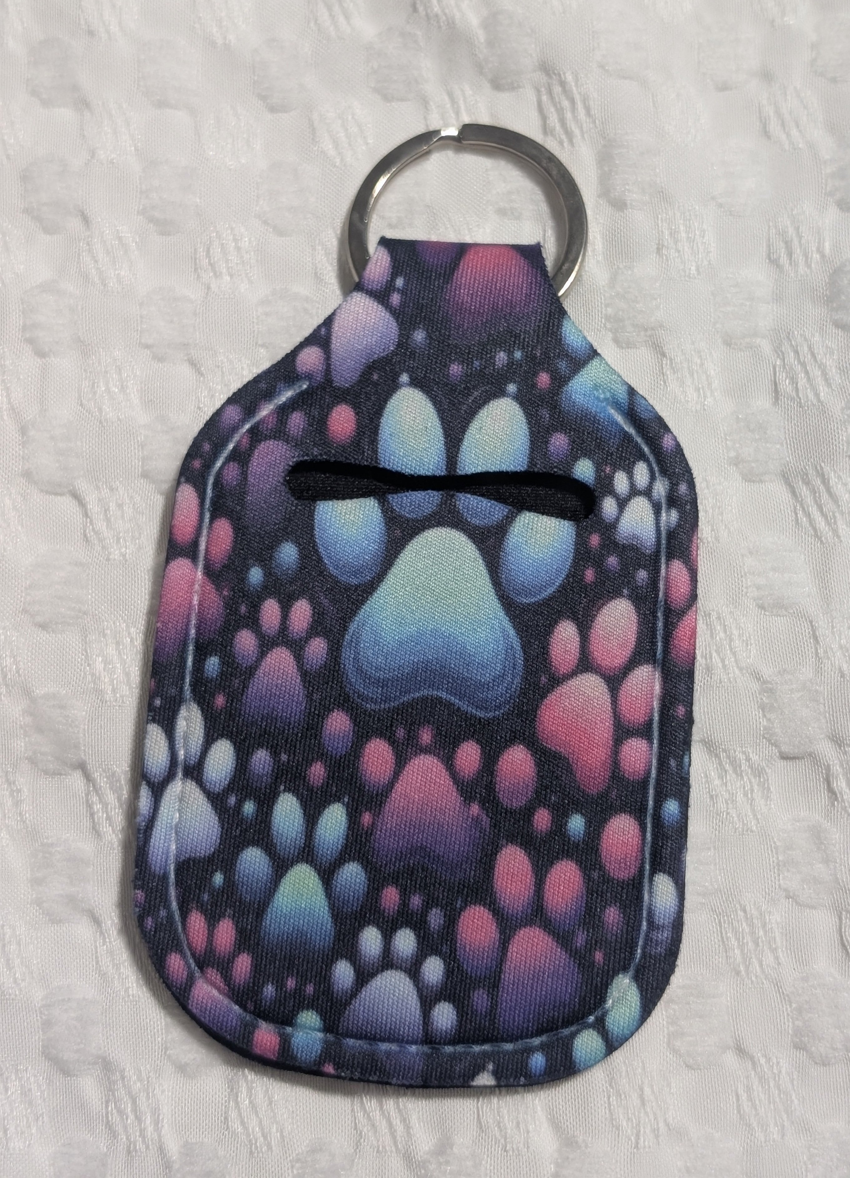 Paw Print – Neoprene Hand Sanitizer Holder Keychain