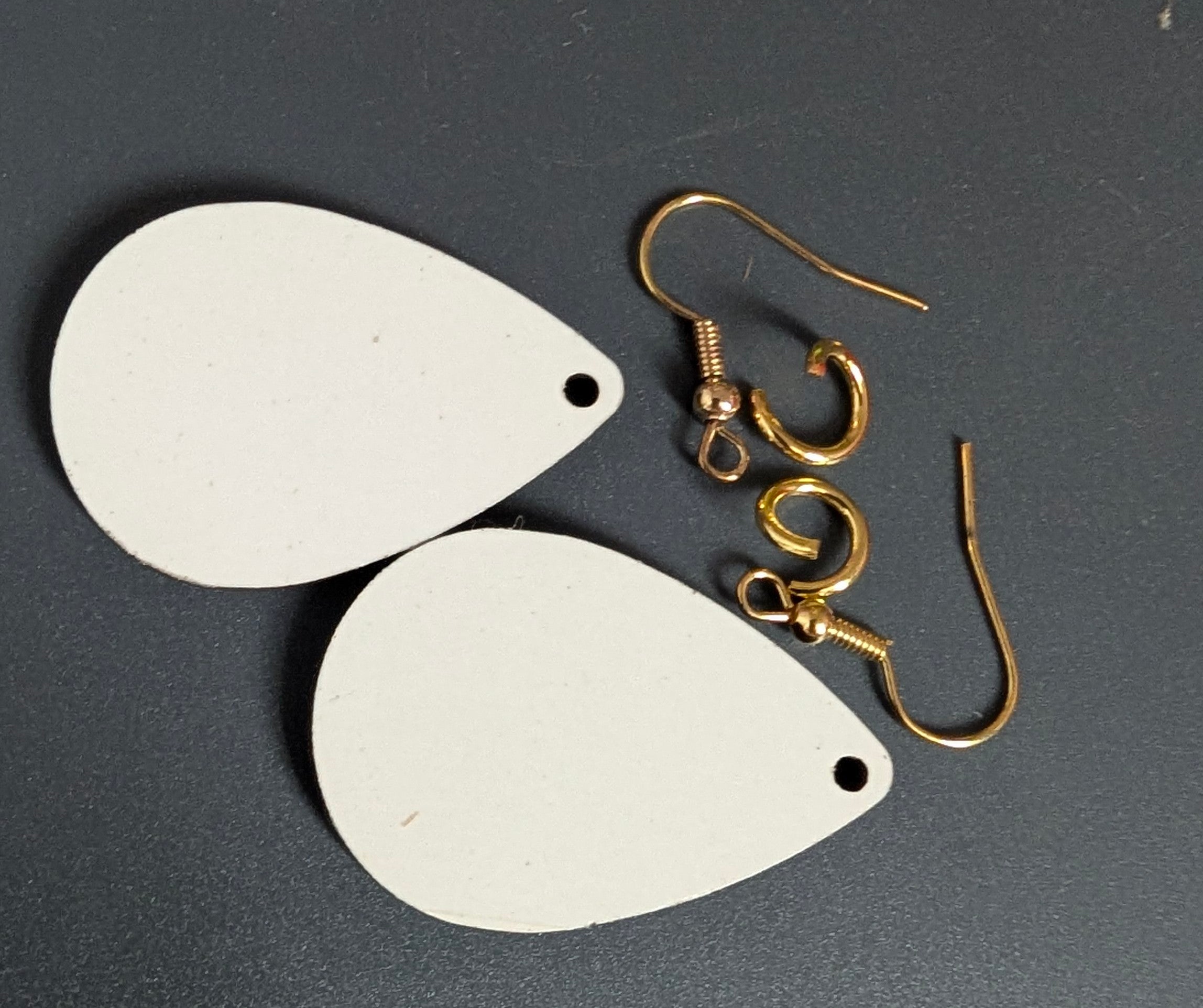 Sublimation Blank Teardrop Earring with Gold Hooks