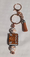 Fall Spellbook Bead Keychain