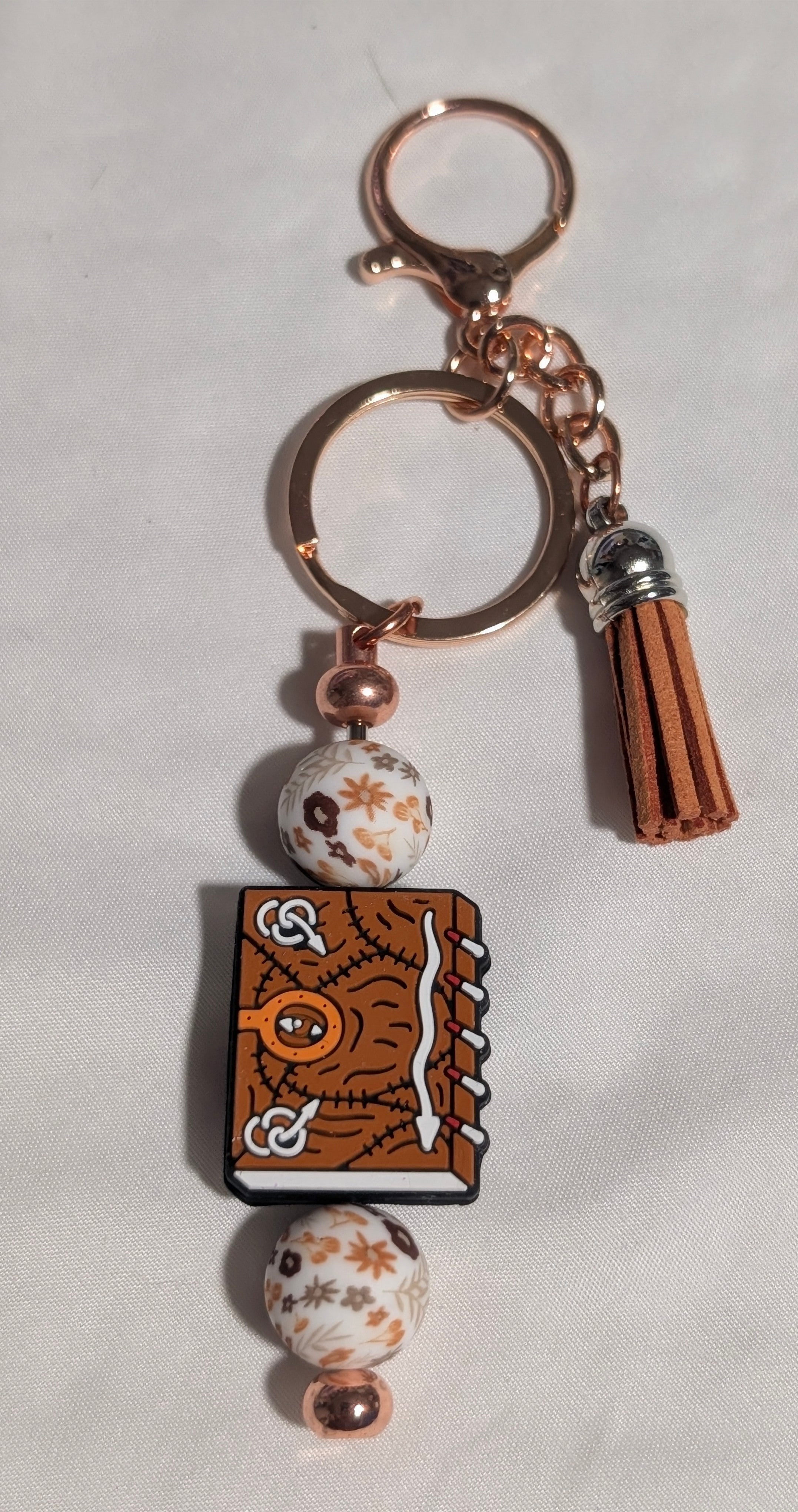 Fall Spellbook Bead Keychain