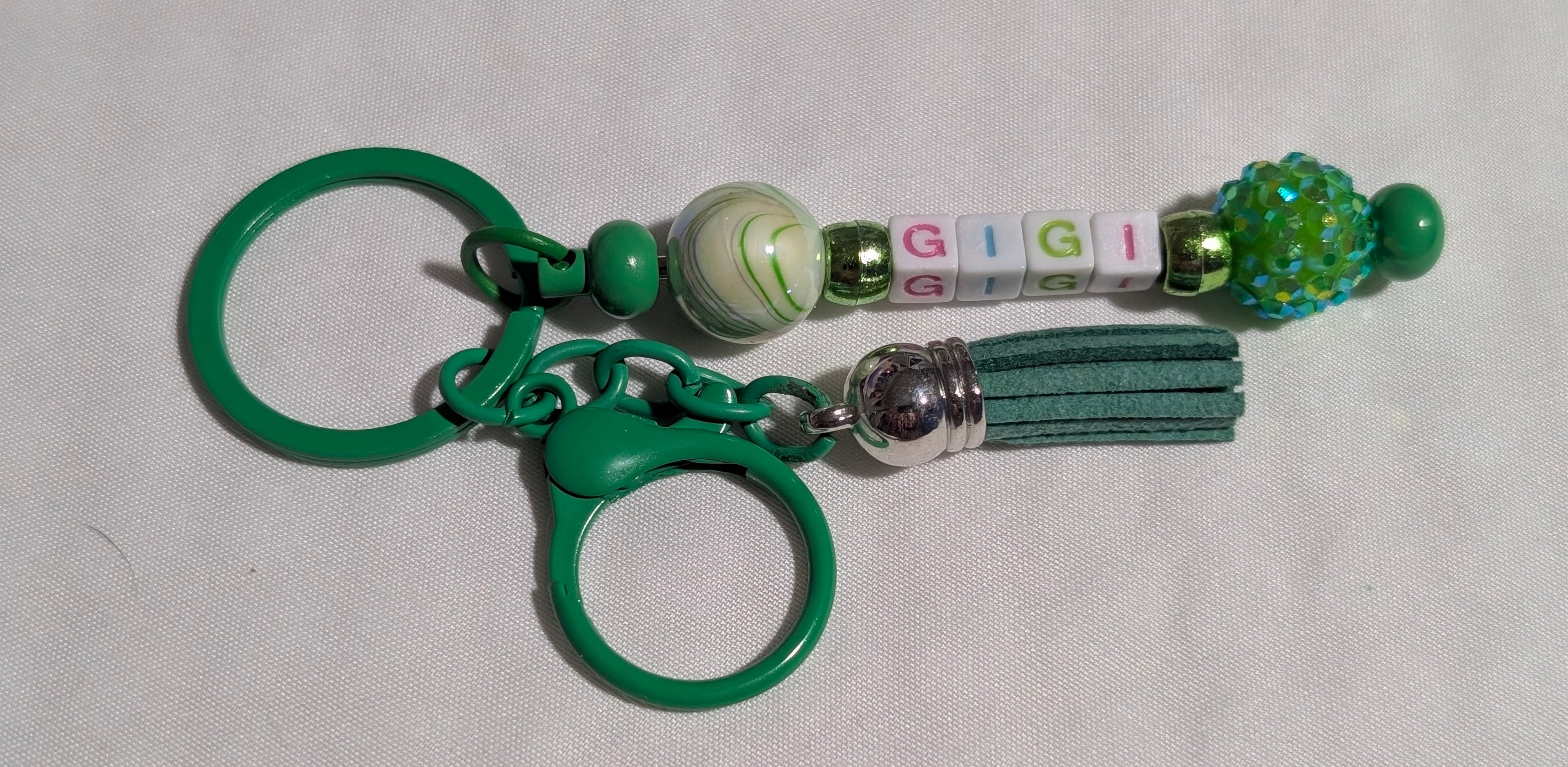 "Gigi" Beaded Letter Keychain