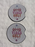 Good Vibes Only – Neoprene Car Coasters (Set of 2)