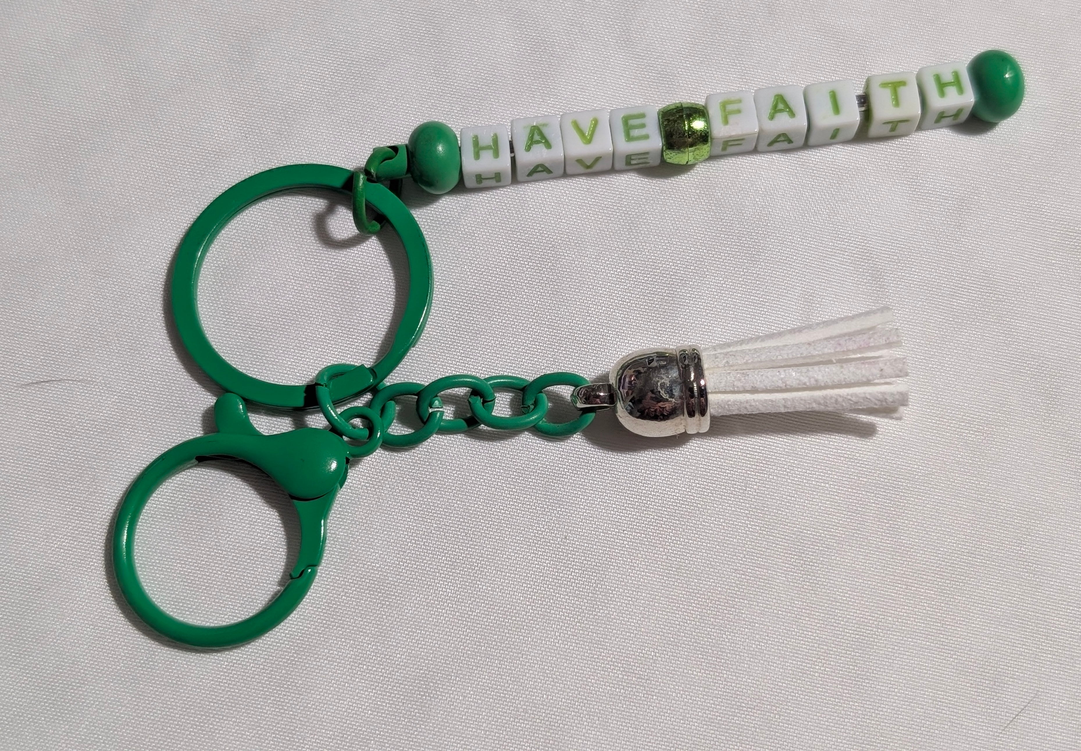 Have Faith" Beaded Letter Keychain