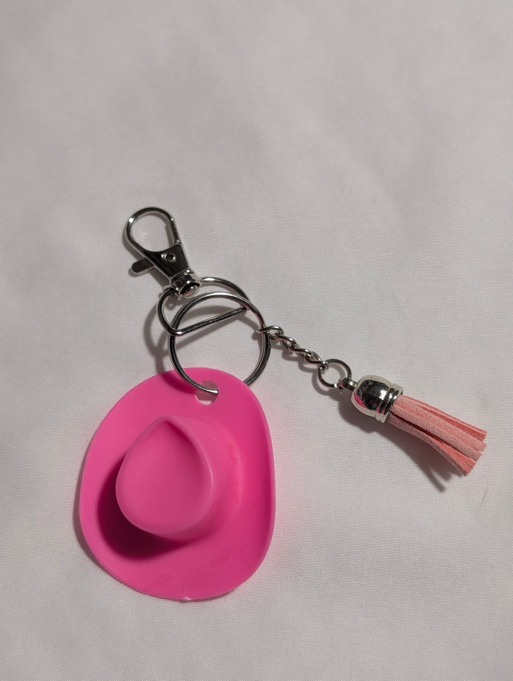 Pink Cowboy Hat Keychain with Tassel