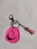 Pink Cowboy Hat Keychain with Tassel