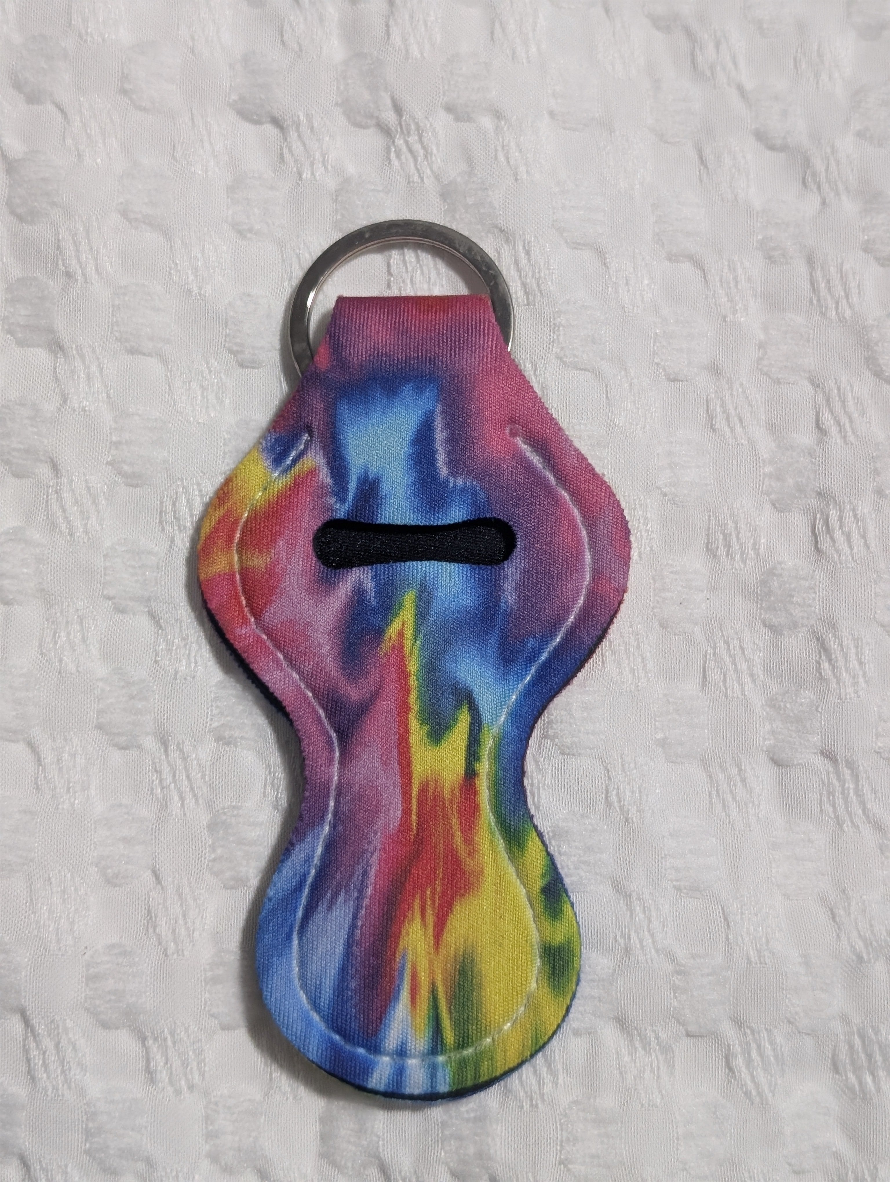 Psychedelic Neoprene Chapstick Holder Keychain