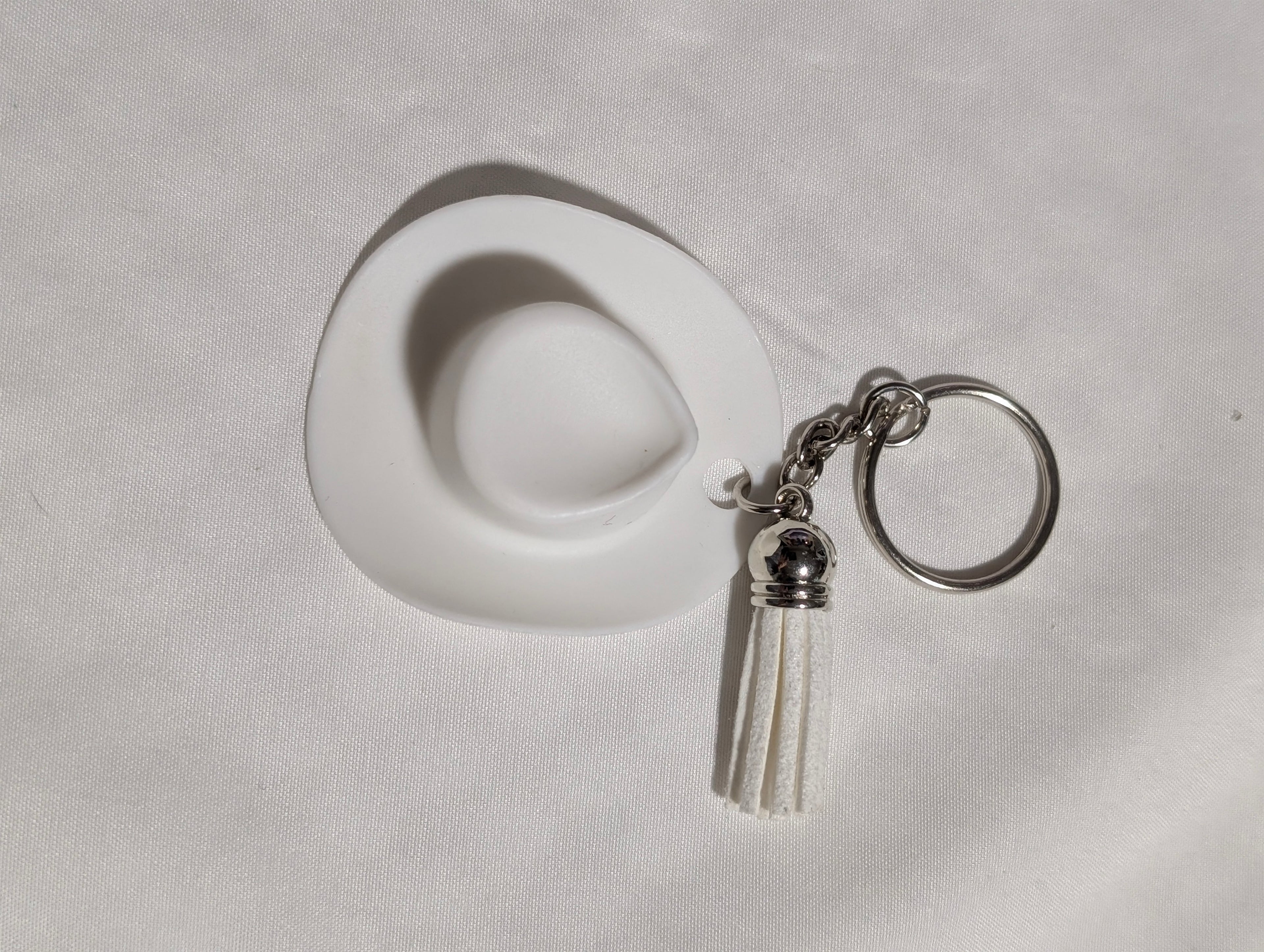 White Cowboy Hat Keychain